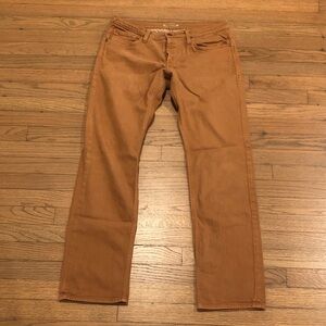 Men's James Jeans Travis the Straight Dry Aged Light Brown Tan Denim Size 33